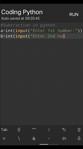 Subtraction in python | #python #codingzone