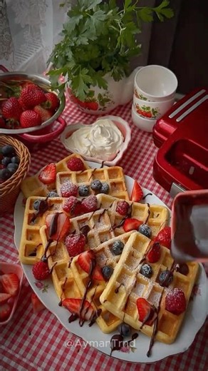 This waffle trick makes fluffy waffles every time #breakfast #recipe #shorts