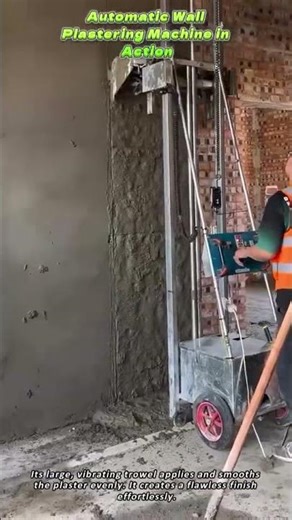 Automatic Wall Plastering Machine in Action