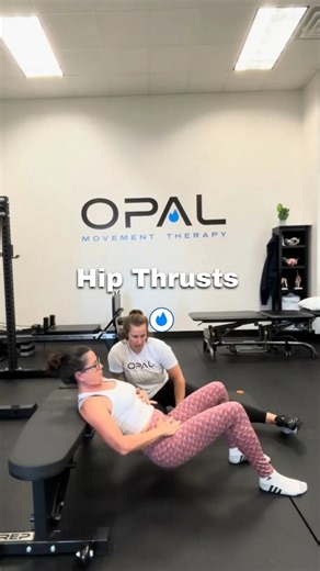 Dr. Morgan's mom, "So this is like a hinge..." Dr. Morgan: 🥳🤩🤪🤗🥳 BEAMING. Hip thrusts are horizontal hip hinges! They are glute bridges on steroids. They are awesome and we love to progress our movement retraining to work up to hip thrusts with good mechanics (i.e. not overloading the neck or the spine and using the hip muscles to drive the movement). Dr. Morgan's mom did really well with double leg and staggered stance hip thrusts. Eventually, our goal is to apply these concepts to single 