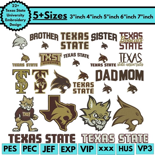 Wildcat Mascot Machine Embroidery Designs College Logo Pattren University Logo Embroidery Mascot Varsity Lettering Sport Team Embroidery Pes