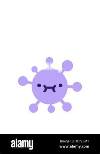 rise and float animation of simple cute virus Stock Video Footage - Alamy