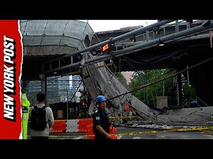 Harrowing Moment Overpass Collapses in Deadly South Korea Accident