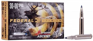 Federal P3006TA1 Premium  30-06 Springfield 175 gr Terminal Ascent 20 Bx/ 10 Cs