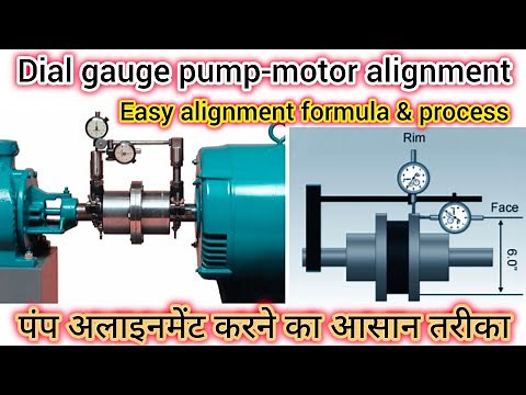 dial gauge pump-motor alignment process | pump motor alignment | alignment formula | #alignment