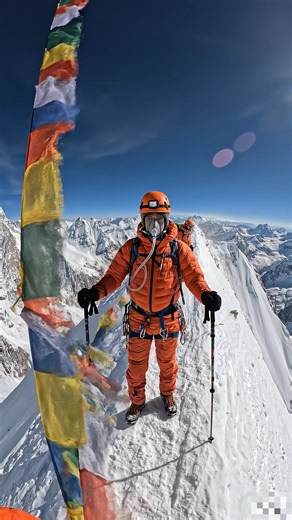 At the Top of Mount Everest 🏔️ | Nepal Climbing Experience #travel #shorts