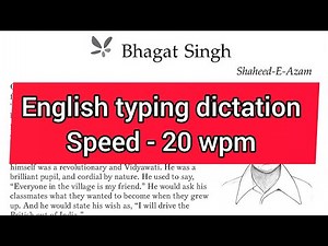 20 wpm || Typing dictation for beginners || English || KVS, SSC, UPPCL, IA, LDC, JVVNL, RRB, MTS