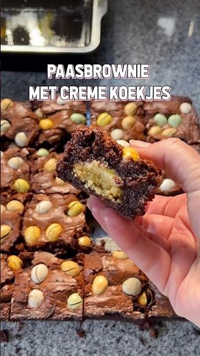 Paas brownie met paaseitjes 🐣! Mega fudgy & verslavend lekker!