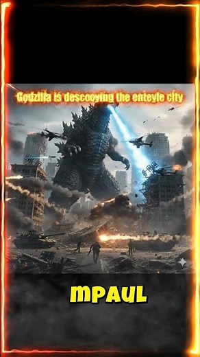 Godzilla is destroying the entire city.