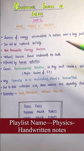 Conventional Sources of Energy || Lec.17 || Chapter-5 || Work, Power & Energy || General Science
