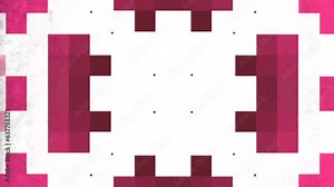 This vivid and symmetrical pixel art pattern of red and white squares creates an eye-catching burst of colorfulness that is sure to captivate the viewer