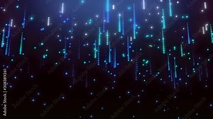 Falling binary numbers code rain. Algorithm digital with the matrix style. abstract future tech concept of traffic communication and transfer data stream. Seamless loop animation 4K background.