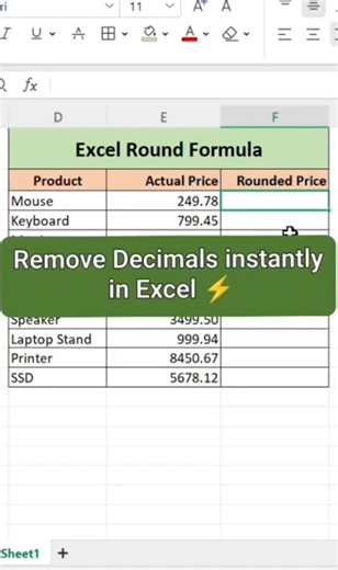 Excel ROUND Formula in 20 Seconds 🤯