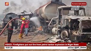 257K views · 2.9K reactions | VIDEO: Firefighters put out fire from petrol tanker explosion in Niger State | AIT Online | Facebook