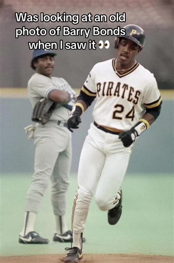 Was looking at an old photo of Barry Bonds when I saw it. 👀 #Pittsburgh #Pirates #sfgiants #mlb #baseball