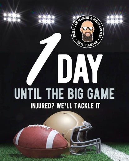 Nicolet Law on Instagram: "1 more day! Who's excited? Make sure to tune in for our commercial during the big game🙌 #NicoletLaw #GetNicolet #ForTheMidwest #TheMidwestsLawyer"