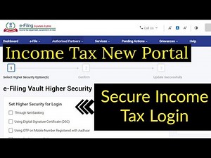 income tax login | e-Filing Vault Higher Security | Set Higher Security for Login