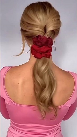 Quick and easy scrunchie hairstyle 🩷