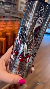 What’s this? A new The Nightmare Before Christmas tumbler from @starbucks with a Jack Skellington straw topper! It’s a nightmare come true! 🖤🤍 #shopthemeparks #jackskellington #starbuckstumbler | The Disney Fashionista
