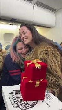 Secret flight turns into a surprise ✈️ watch her reaction!😂