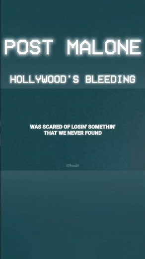 Post Malone - Hollywood's Bleeding (Lyrics) #HollywoodsBleeding #PostMalone #UPload8 #lyrics #music