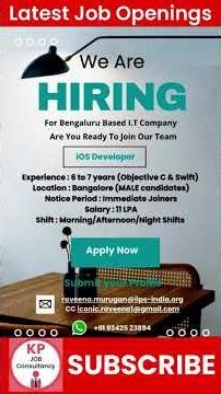 ios Developer Jobs | Latest Job Openings | IT Jobs | Bangalore