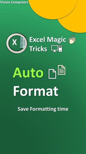 Excel auto formatting tricks 🔥Excel tips and tricks, Excel shortcuts to save time, Excel, Excel tips, Excel tricks, Excel functions, Excel tutorials #excel #exceltips #exceltricks #exceltutorials #exceltipsandtricks #ExcelForBeginners #msexcel #excelformula #spreadsheets #excelfunctions #exceltutorial #msexceltips | Vision Computers