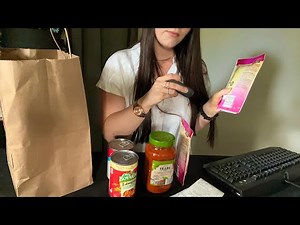 ASMR Grocery Store Role Play (scanning, bag and receipt crinkles, typing)