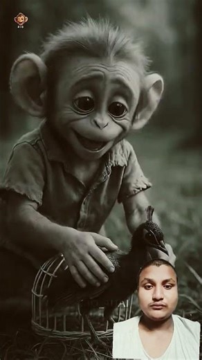 poor monkey help by peacock