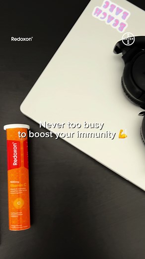 Busy day? No problem! One Redoxon tablet with 1000 mg of vitamin C to keep your immunity in top. Stay strong and keep up the great work. 🔝 #BackToSchool #ImmunityOnWithRedoxon #UAE