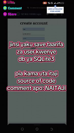 Jinsi ya Kuokoa Taarifa za Mtumiaji kwenye SQLite3