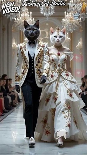 She's The Best! ✨ Watch The #1 Feline Model On The Runway! #fashionshow #model