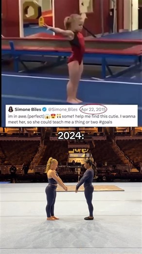 A full circle moment for Joscelyn Roberson and Simone Biles. 🫶 (via TikTok/simonebilesowens) | NBC Olympics & Paralympics