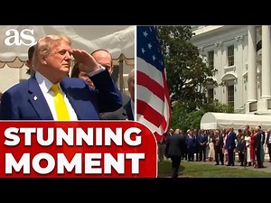 Trump IN AWE as GIANT AMERICAN FLAG UNVEILED at White House