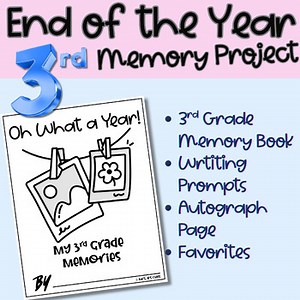 End of The Year Activity Packet | Writing Prompts | 3rd Grade Memory Book