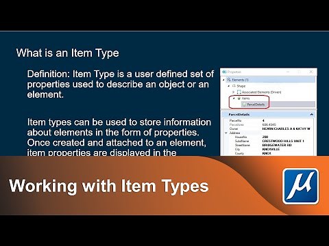 Working with Item Types in MicroStation