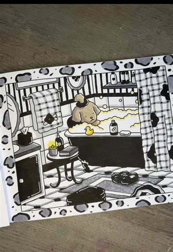 all black and white ⚫️ ⚪️ thank you to whoever suggested this! i love it 🤍🤍 #coloring #colortok #coloringbook #bobbiegoods #bobbiegoodscoloringbook @bobbiegoods