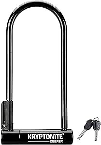 Kryptonite Keeper Standard Anti-Theft U-Lock, Heavy Duty, 12mm Shackle, Black, Combination Lock, Lifetime