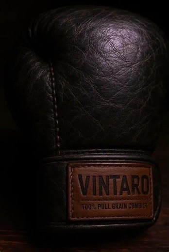 Black Vintaro Lace-Up Leather Boxing Gloves