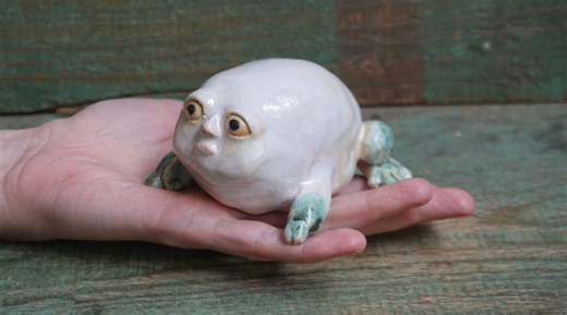Handmade Ceramic Frog Figurine: Weird Sculpture Art - Etsy