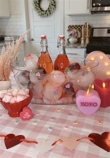 DIY Flower Ice Balls 🌸💗✨ Making the viral flower ice balls today and they turned out so beautiful! This is a simple hosting detail that makes your setup feel extra special. I used balloons, fresh flowers, and added a few fake conversation candy hearts for a fun touch! Fill with water, gently shake out the air bubbles before tying, then freeze. That one little step makes the final result so much clearer and prettier. Perfect for Valentine’s, Galentine’s, or any party or shower! ⭐️Shop the post 
