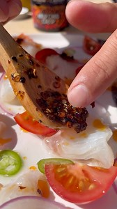 One of many kelp chili crisp recipes coming your way 🔥Today’s take is with @outdoorcheflife making Halibut Sashimi 🤤💥 it’s selling fast, get yours before it’s gone! | Barnacle Foods