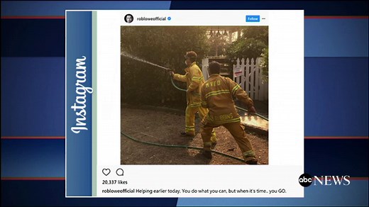 Actor Rob Lowe feeds California firefighters who saved his home