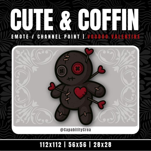 Voodoo Valentine Emote PNG – Twitch Channel Point Reward | Cute Gothic Plush Voodoo Doll | Dark Love Stream Icon | Creepy Cute Emotes - Etsy