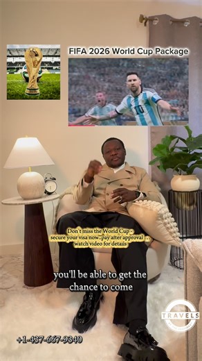 TRAVELS BY THE.DERRICKS on Instagram: "FIFA 2026 World Cup Visa Package! Dreaming of watching the World Cup live in Canada, North America? 🌍⚽ With our package, you can secure your visit visa and experience football’s biggest stage! 🎉 ✅ Pay AFTER your visa is approved ✅ Professional guidance every step of the way ✅ Limited slots available — act fast! 📞 Call/WhatsApp: +1-437-667-9340 📩 DM us for details Don’t just watch history on TV. Be there. Feel it. Live it. 🏆 Get in touch for assessment 