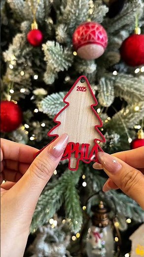 Christmas Tree With Family Name | Personalized Wooden Ornament