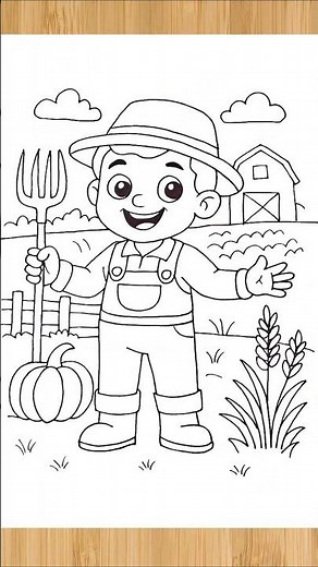 Farmer drawing outline easy - How to draw farmer drawing easy steps - #shorts #famer #drawing #easy
