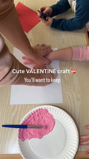Handprint Valentine's Craft with Toddlers