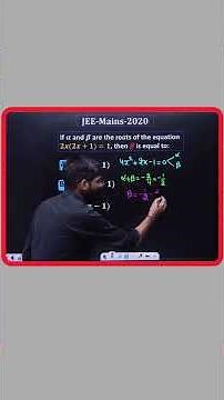 🔥 JEE Mains Quadratic Equation PYQ – Must-Solve Fantastic Problem!
