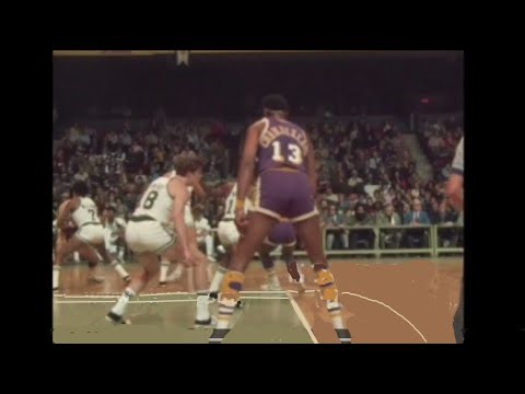 2/7/1973 Los Angeles Lakers at Boston Celtics highlights (no sound) C's win close one in overtime